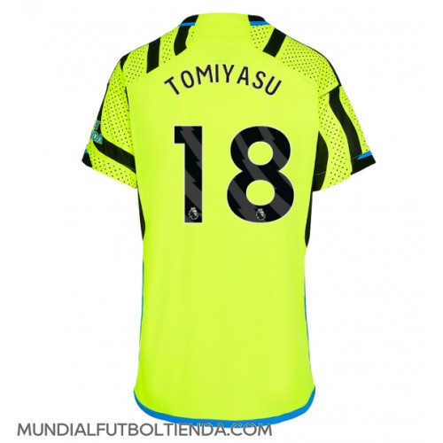 Camiseta Arsenal Takehiro Tomiyasu #18 Segunda Equipación Replica 2023-24 para mujer mangas cortas